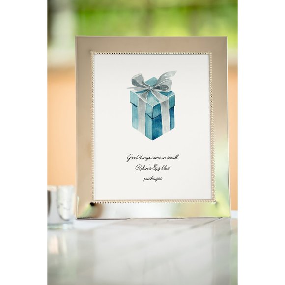Little Blue Box Wall Art, Robins Egg Blue Gift Box, Breakfast at Decor - Picture 5 of 7